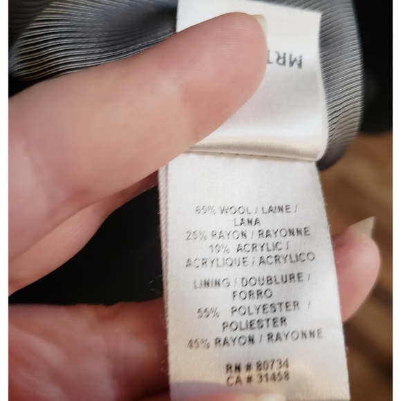 BCBGMAXAZRIA Double Breasted Black Wool Pea Coat - Picture 7 of 9